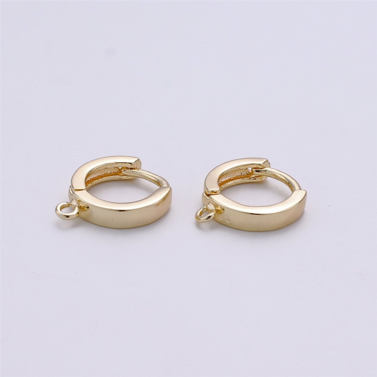 Vermeil Gold Earring Findings - Open Link earring Post, 14k yellow gold over 925 sterling silver 12mm huggie hoop earring K-519