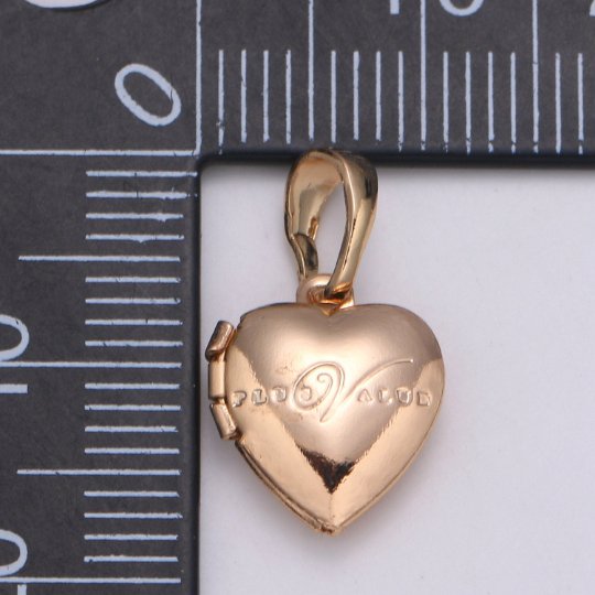 Vintage French heart locket, Rose Gold Filled heart pendant, lovely heart locket Necklace love locket Jewelry making supply H-126