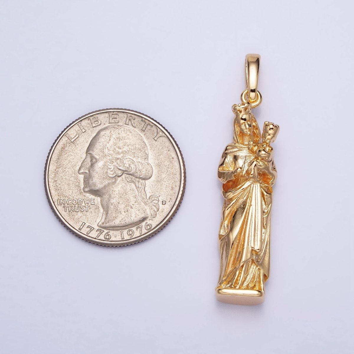 Virgin Mary Charm Necklace, Virgen Del Carmen Pendant, Virgen de la Caridad del Cobre Religious Necklace Pendant in Gold, Silver AA173 AA200