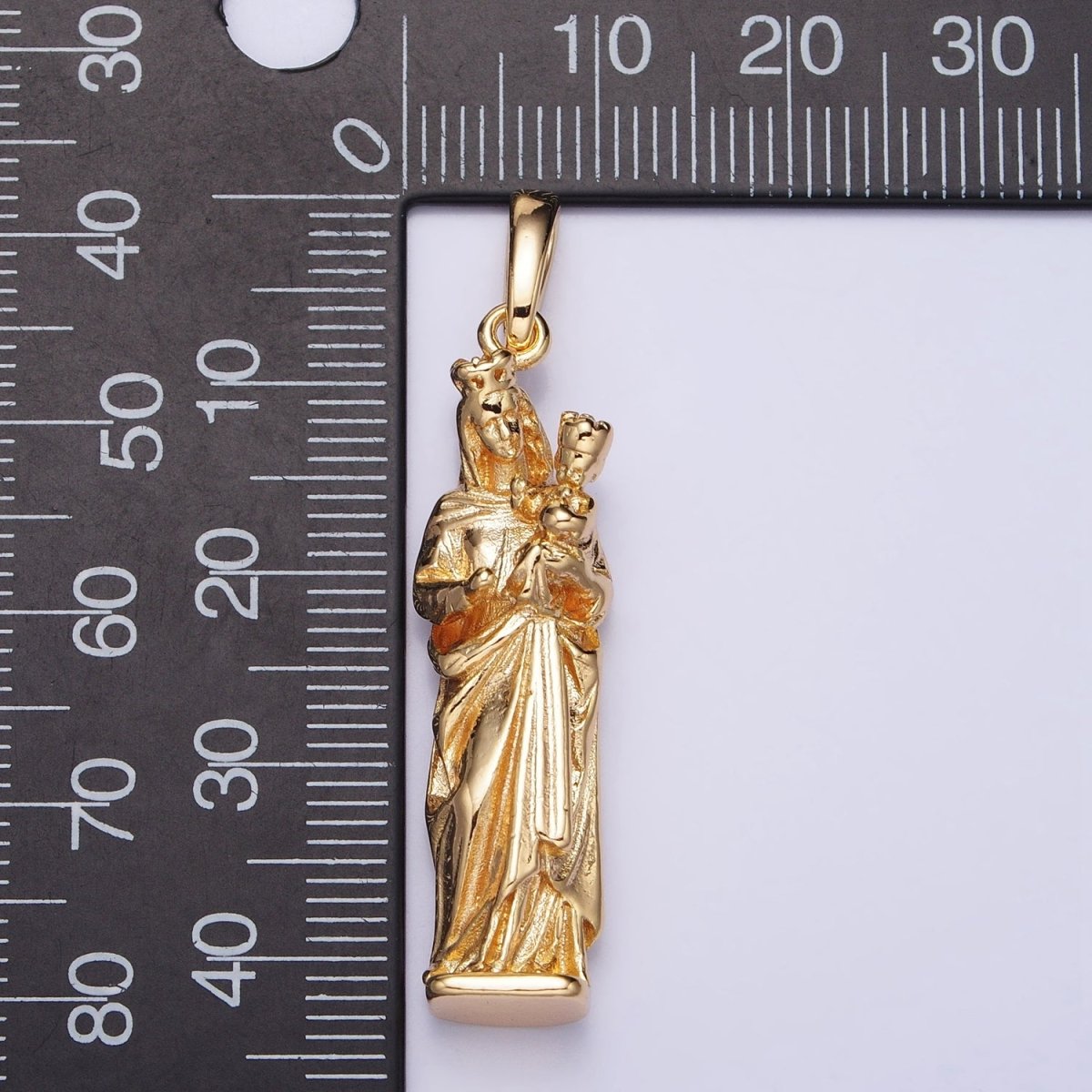 Virgin Mary Charm Necklace, Virgen Del Carmen Pendant, Virgen de la Caridad del Cobre Religious Necklace Pendant in Gold, Silver AA173 AA200