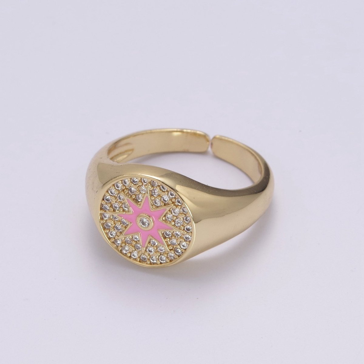 Wanderlust Signet Ring • Star CZ Ring • North Star Ring • Celestial Jewelry • Best Friend Gift • Graduation Gift U-181 ~ U-184
