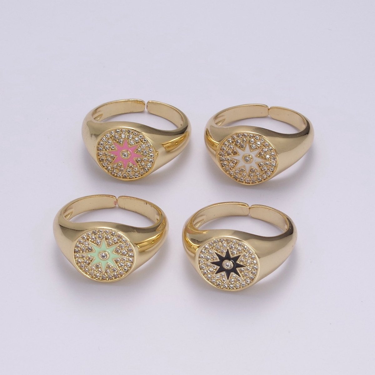 Wanderlust Signet Ring • Star CZ Ring • North Star Ring • Celestial Jewelry • Best Friend Gift • Graduation Gift U-181 ~ U-184