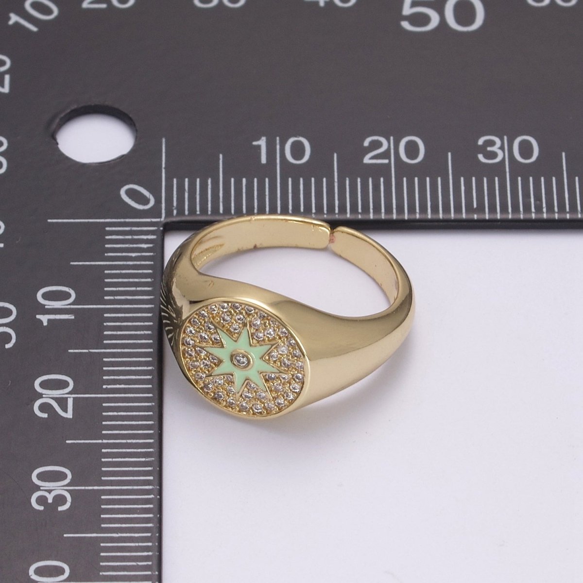 Wanderlust Signet Ring • Star CZ Ring • North Star Ring • Celestial Jewelry • Best Friend Gift • Graduation Gift U-181 ~ U-184