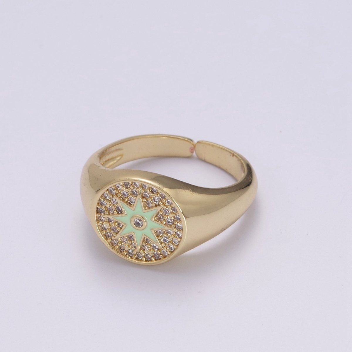 Wanderlust Signet Ring • Star CZ Ring • North Star Ring • Celestial Jewelry • Best Friend Gift • Graduation Gift U-181 ~ U-184