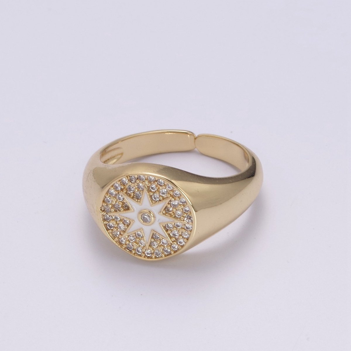 Wanderlust Signet Ring • Star CZ Ring • North Star Ring • Celestial Jewelry • Best Friend Gift • Graduation Gift U-181 ~ U-184