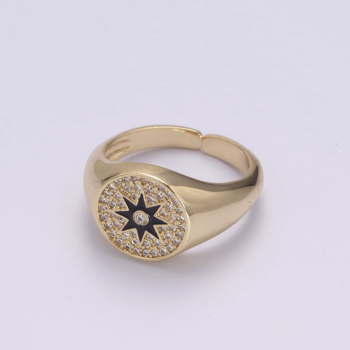 Wanderlust Signet Ring • Star CZ Ring • North Star Ring • Celestial Jewelry • Best Friend Gift • Graduation Gift U-181 ~ U-184