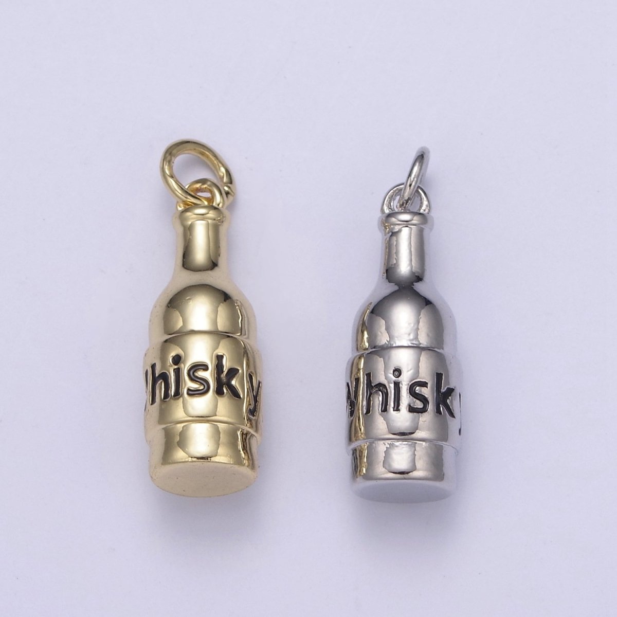 Whisky Bottle Charms Silver / Gold Bottle Charms, Jewelry Supply Wholesale N-662 N-663