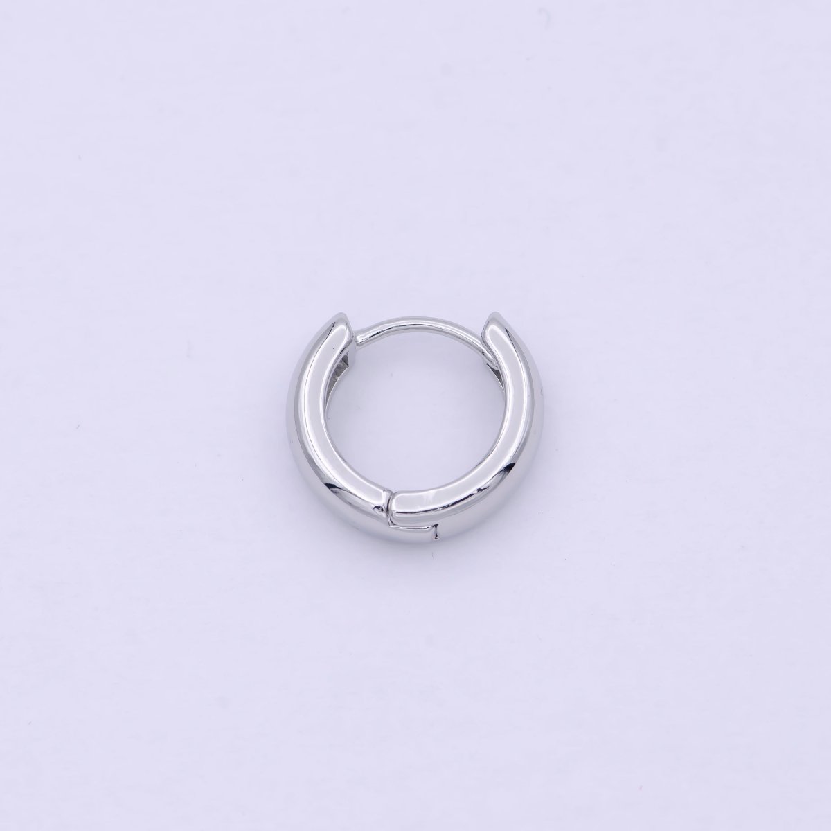 White Gold Filled 16mm Chunky Silver Huggie Hoop Earrings P-248 - DLUXCA