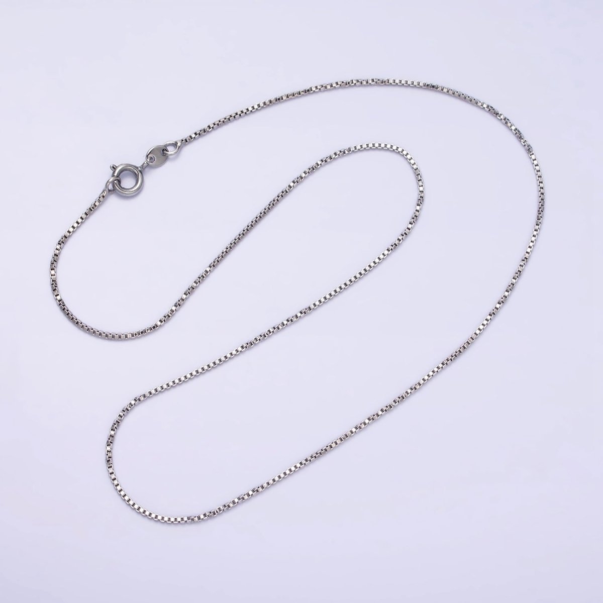 White Gold Filled 1mm Dainty Box 16 Inches, 18 Inches Layering Chain Necklace | WA-1782 WA-1783 Clearance Pricing