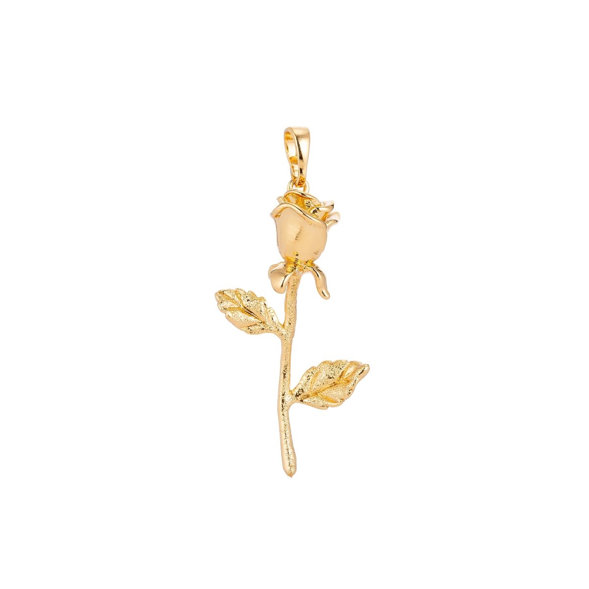 White Gold Filled / 24K Yellow Gold Fill Rose Gold Flower Charm Floral, Belle Layered Necklace Pendant Bails for Jewelry Making H-653 I-126