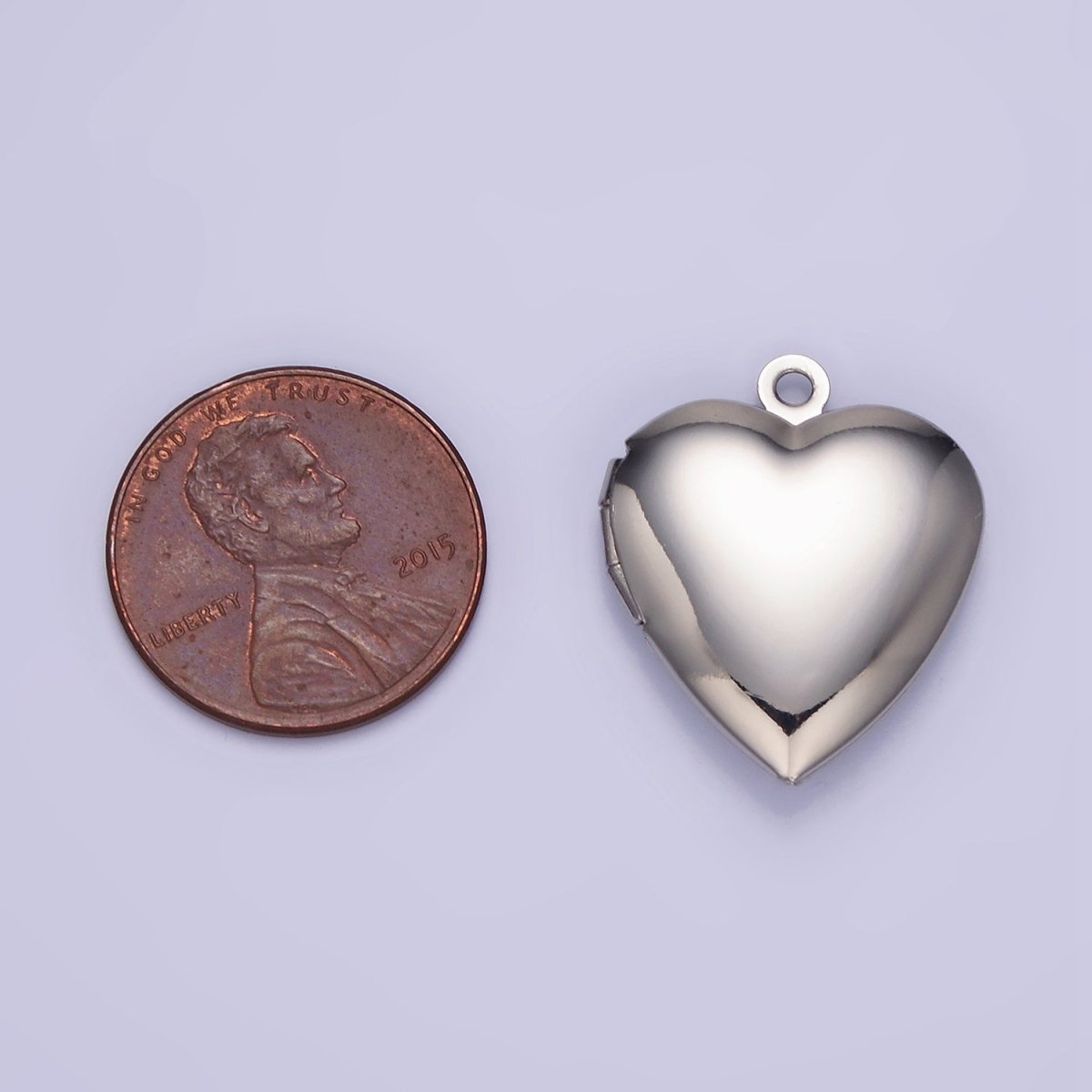 14K Gold Filled 24mm Minimalist Heart Locket Pendant | D316