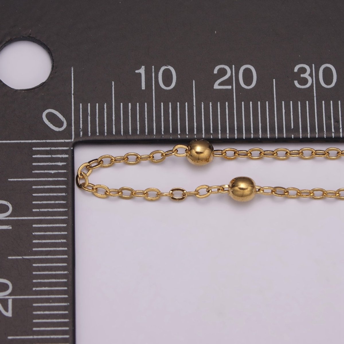 White Gold Filled 3.3mm Satellite Bead Rolo 18 Inch Layering Chain Necklace w. Extender | WA-433 Clearance Pricing