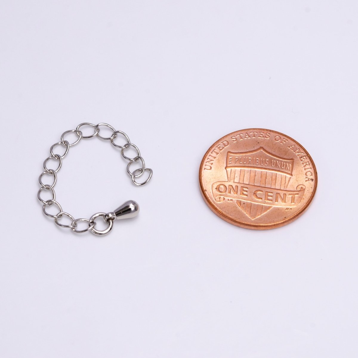 White Gold Filled 50mm Teardrop Chain Extender Jewelry Making Supply | Z-385 - DLUXCA