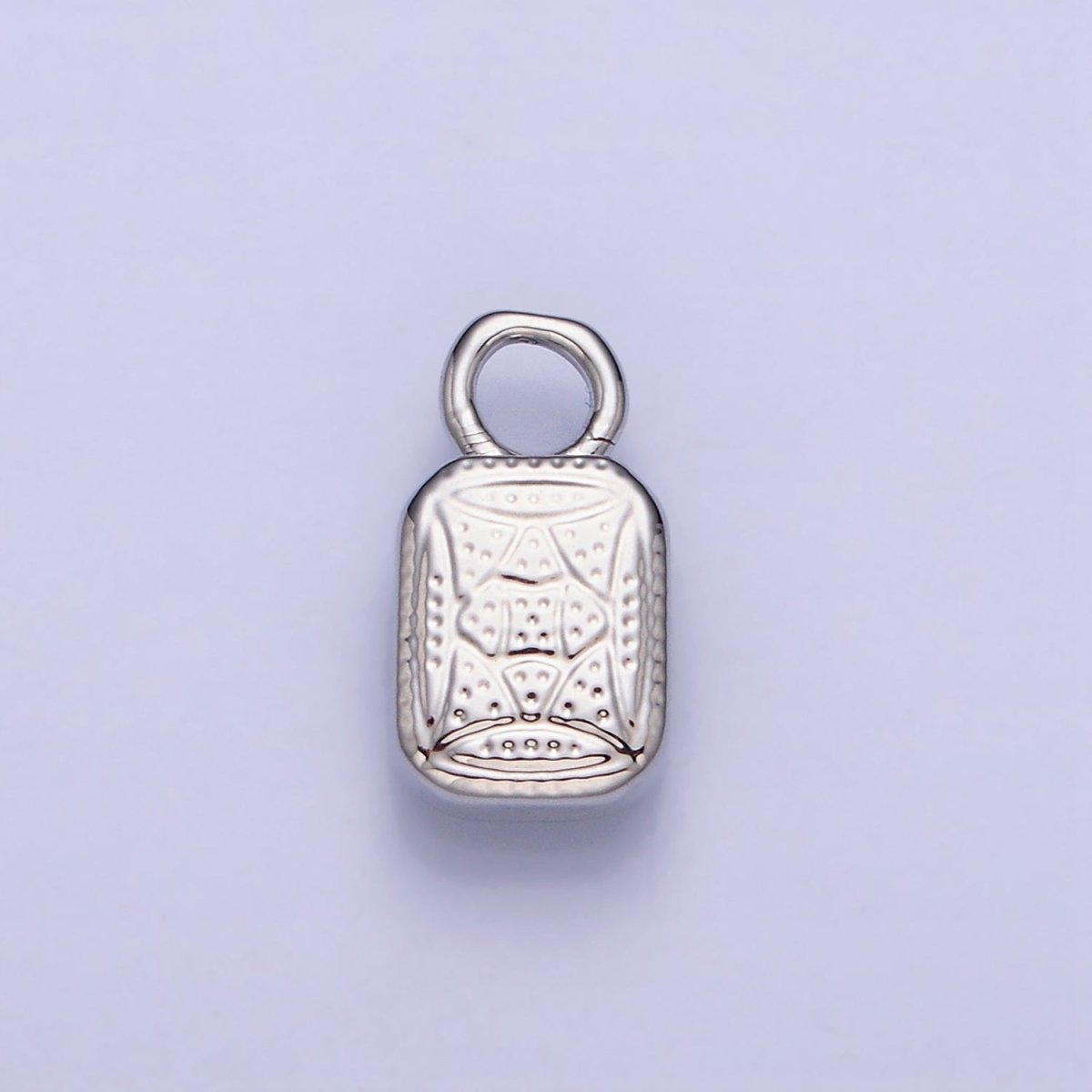 White Gold Filled Baguette Multifaceted Natural Gemstone Personalized Add-On Silver Charm | AC1400 - AC1410