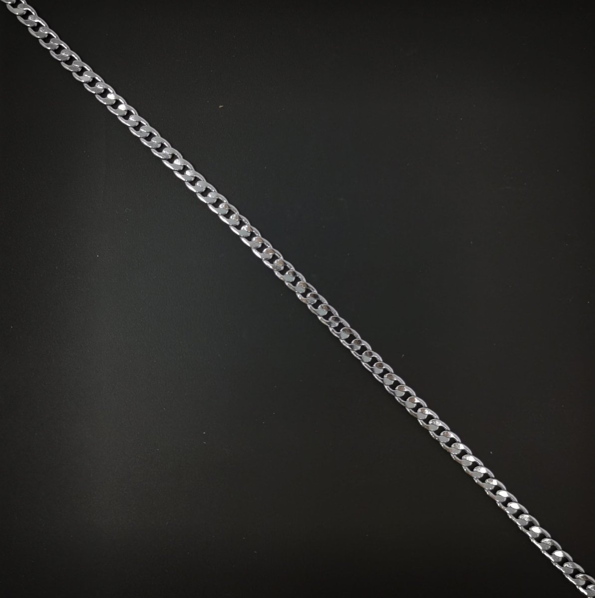 White Gold Filled Curb Chain Necklace, 19.7 Inch Curb Finished Chain For Jewelry Making, 3.5mm Curb Necklace w/ Lobster Clasps | CN-964  Clearance Pricing