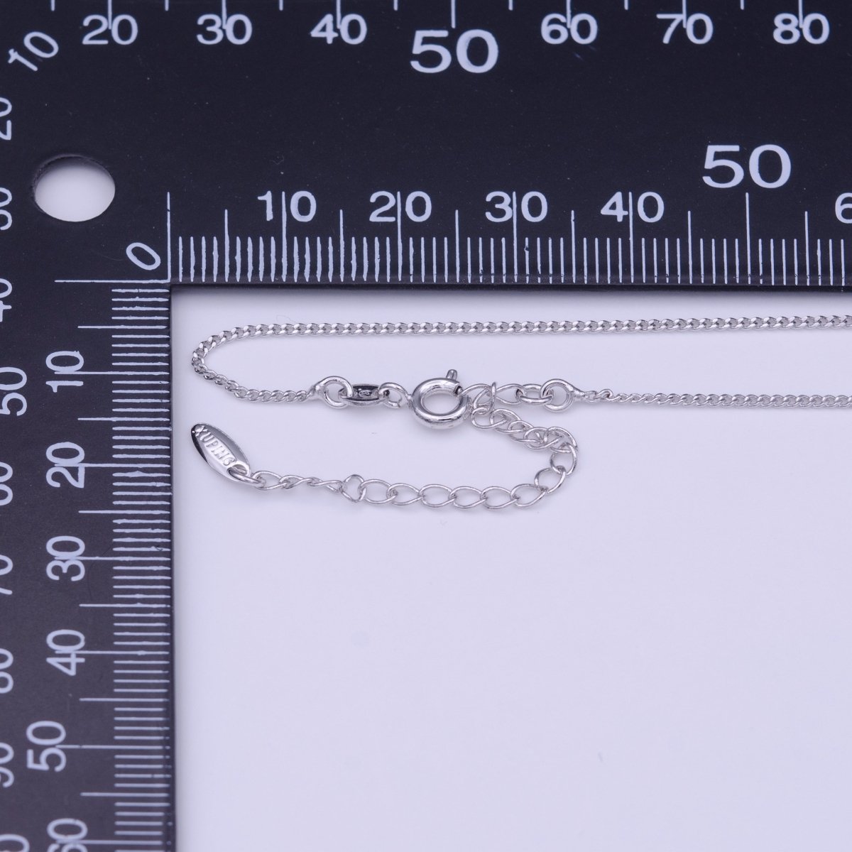 White Gold Filled Dainty 1.2mm Width Curb Silver 16 Inch Choker Necklace | WA-1468 Clearance Pricing