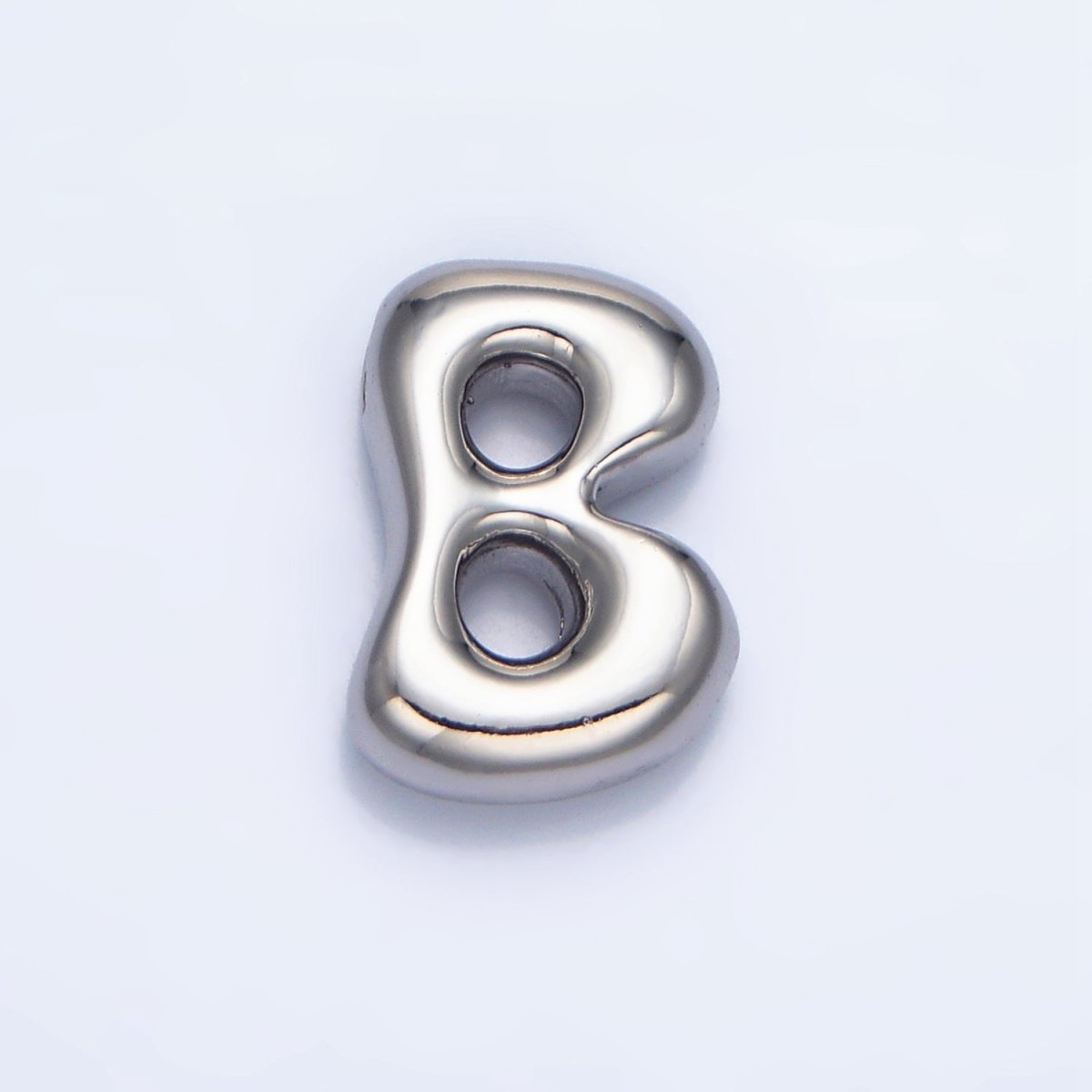 White Gold Filled Groovey Chubby Balloon Letter Initial Pendant | A1643 - A1655