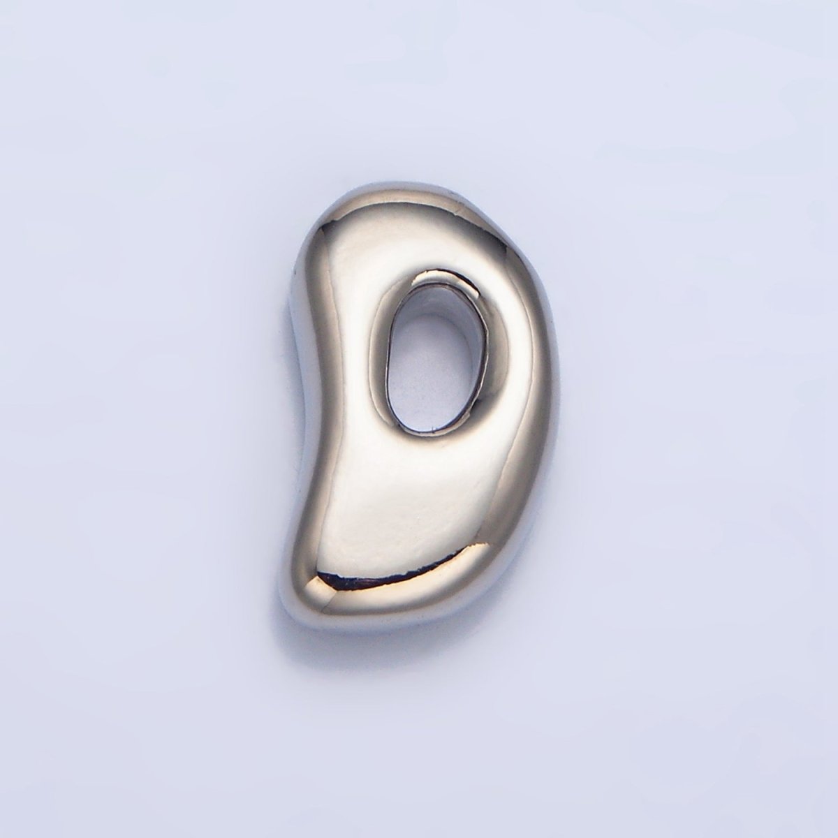 White Gold Filled Groovey Chubby Balloon Letter Initial Pendant | A1643 - A1655