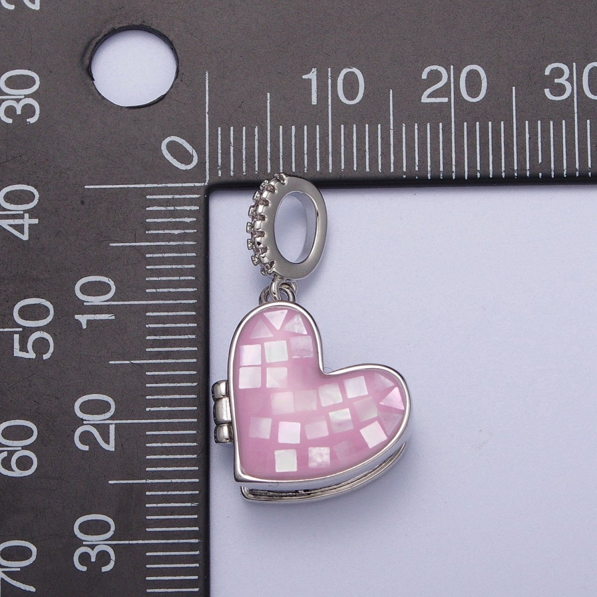 White Gold Filled Heart Black, Blue, Pink, White, Green Shell Opal Heart Locket Pendant H-086 H-090 H-091 H-097 H-103