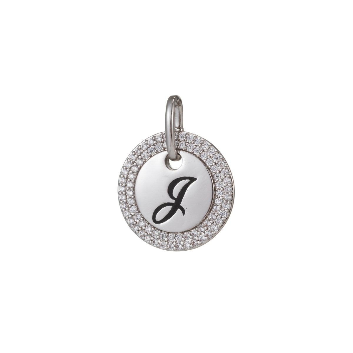 White Gold Filled Micro Pave CZ Initial Letters Pendant Charm, White Gold Filled Letter Pendant, For DIY Jewelry Necklace Making A-141 to A-153 - DLUXCA
