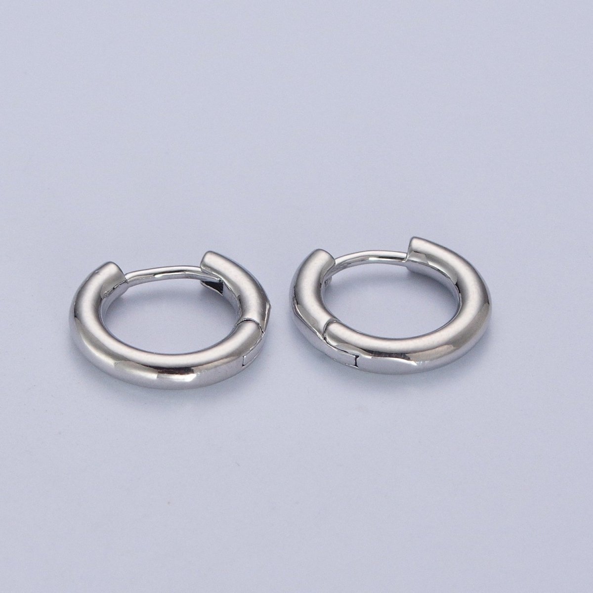 White Gold Filled Minimalist Silver Huggie Hoop Earrings P-327 P-328 P-329 P-330 P-331
