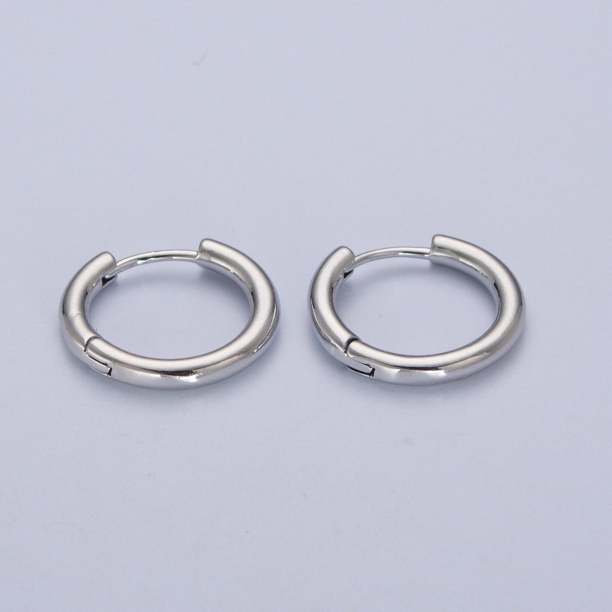 White Gold Filled Minimalist Silver Huggie Hoop Earrings P-327 P-328 P-329 P-330 P-331