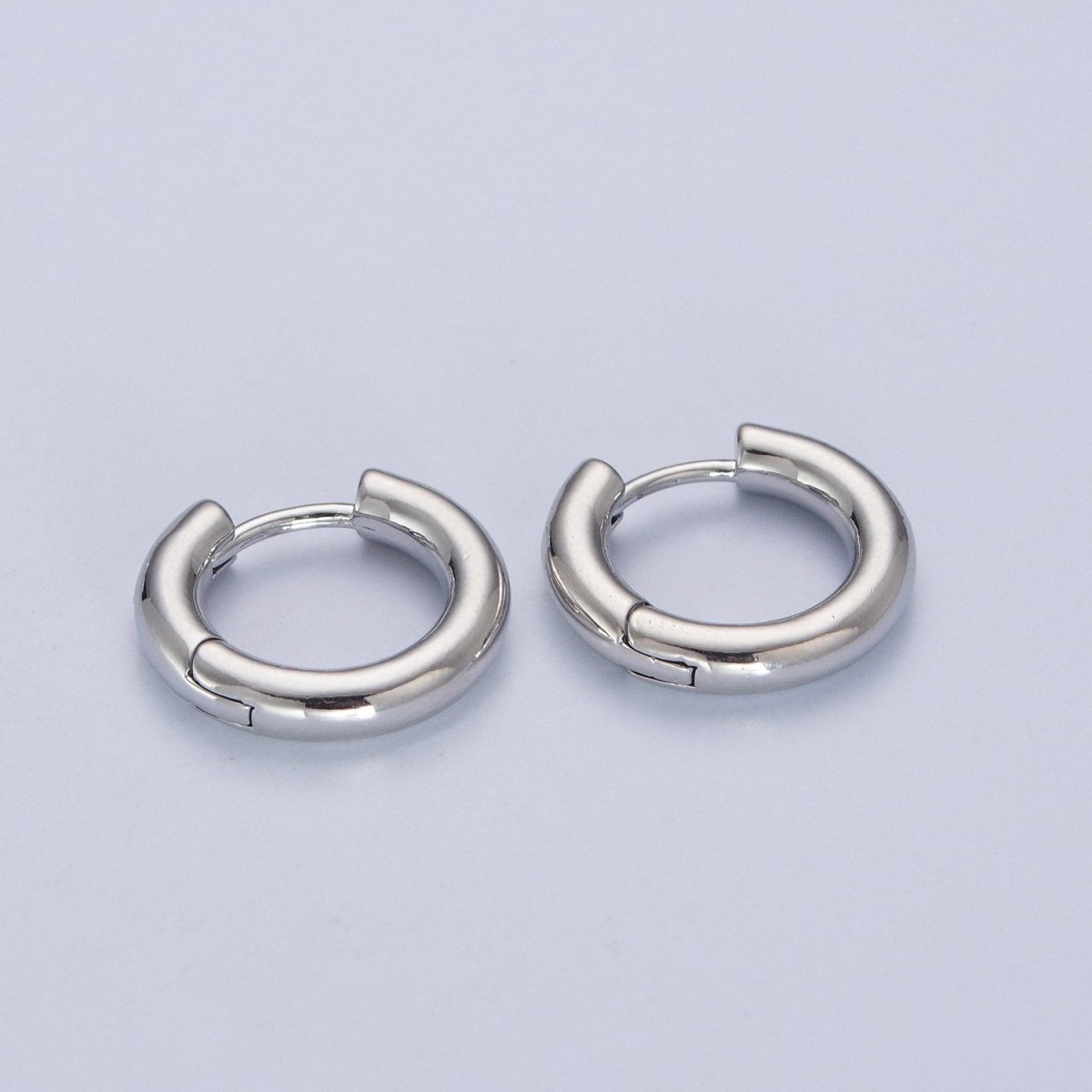 White Gold Filled Minimalist Silver Huggie Hoop Earrings P-327 P-328 P-329 P-330 P-331