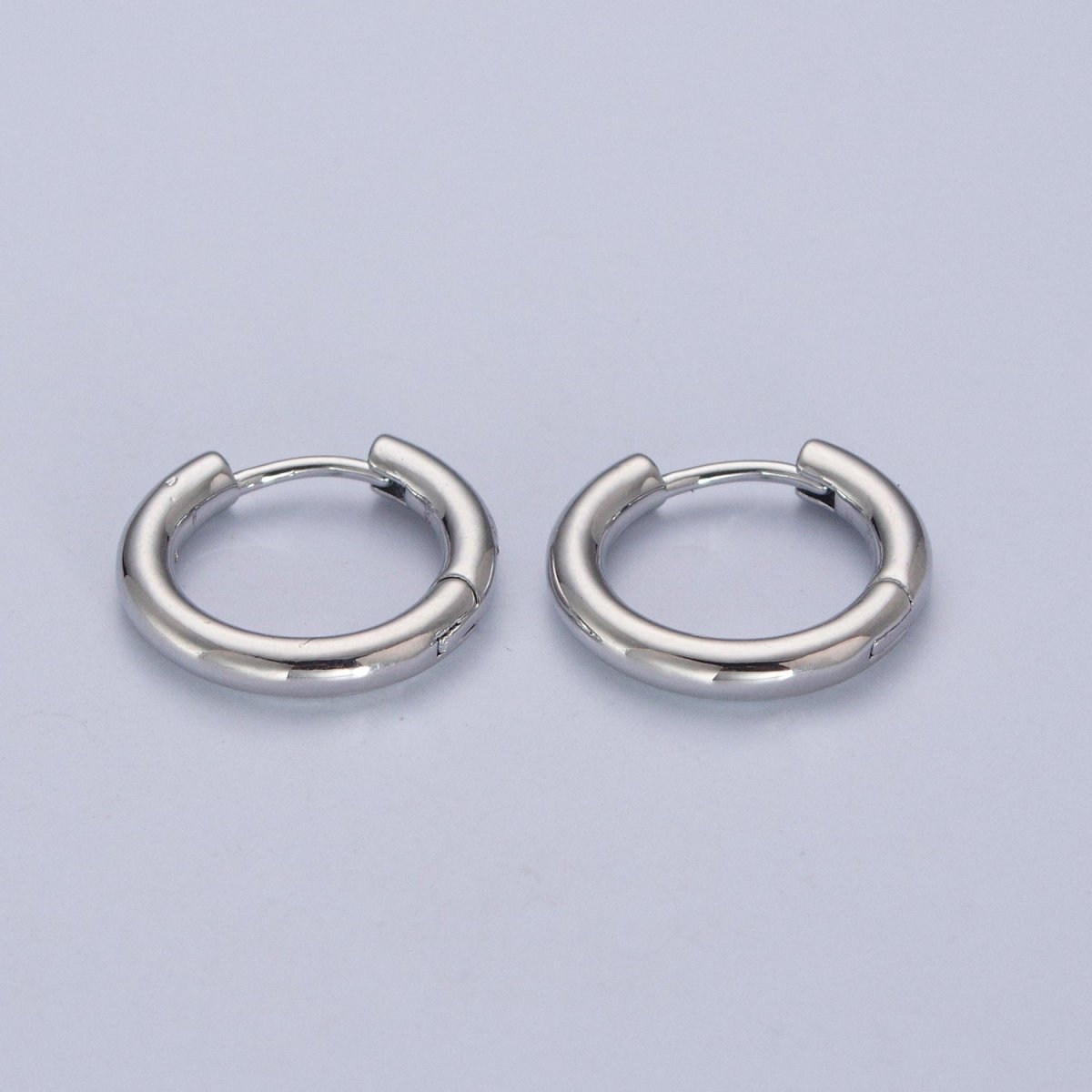 White Gold Filled Minimalist Silver Huggie Hoop Earrings P-327 P-328 P-329 P-330 P-331