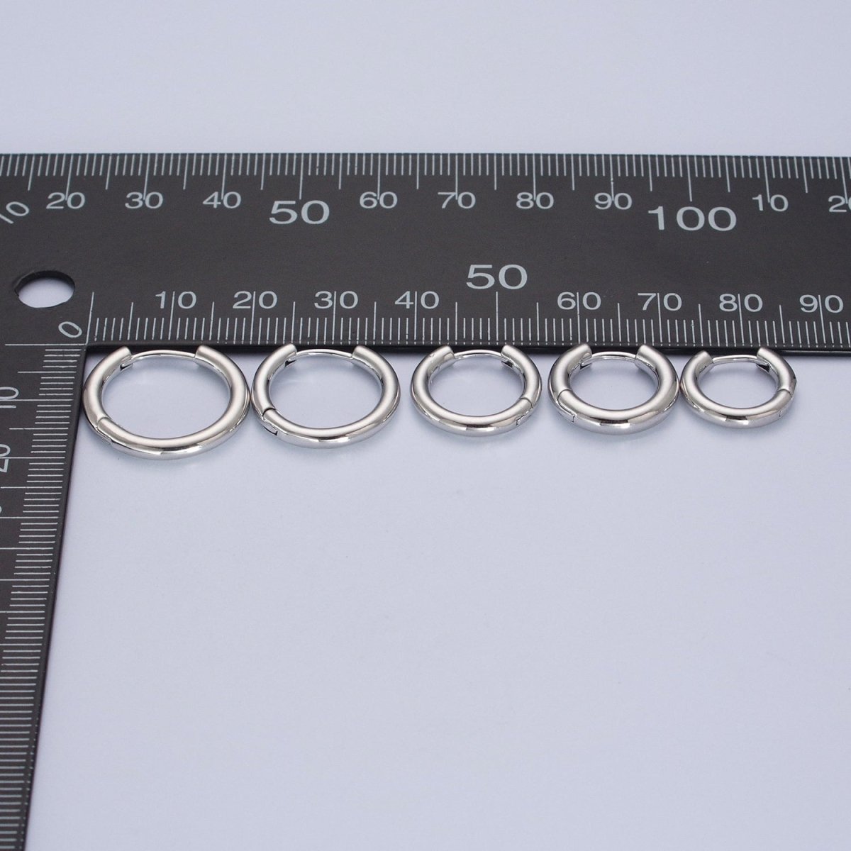 White Gold Filled Minimalist Silver Huggie Hoop Earrings P-327 P-328 P-329 P-330 P-331
