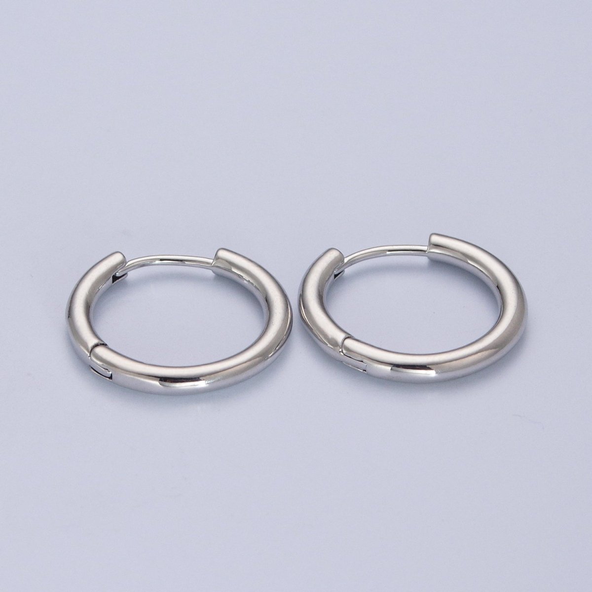 White Gold Filled Minimalist Silver Huggie Hoop Earrings P-327 P-328 P-329 P-330 P-331