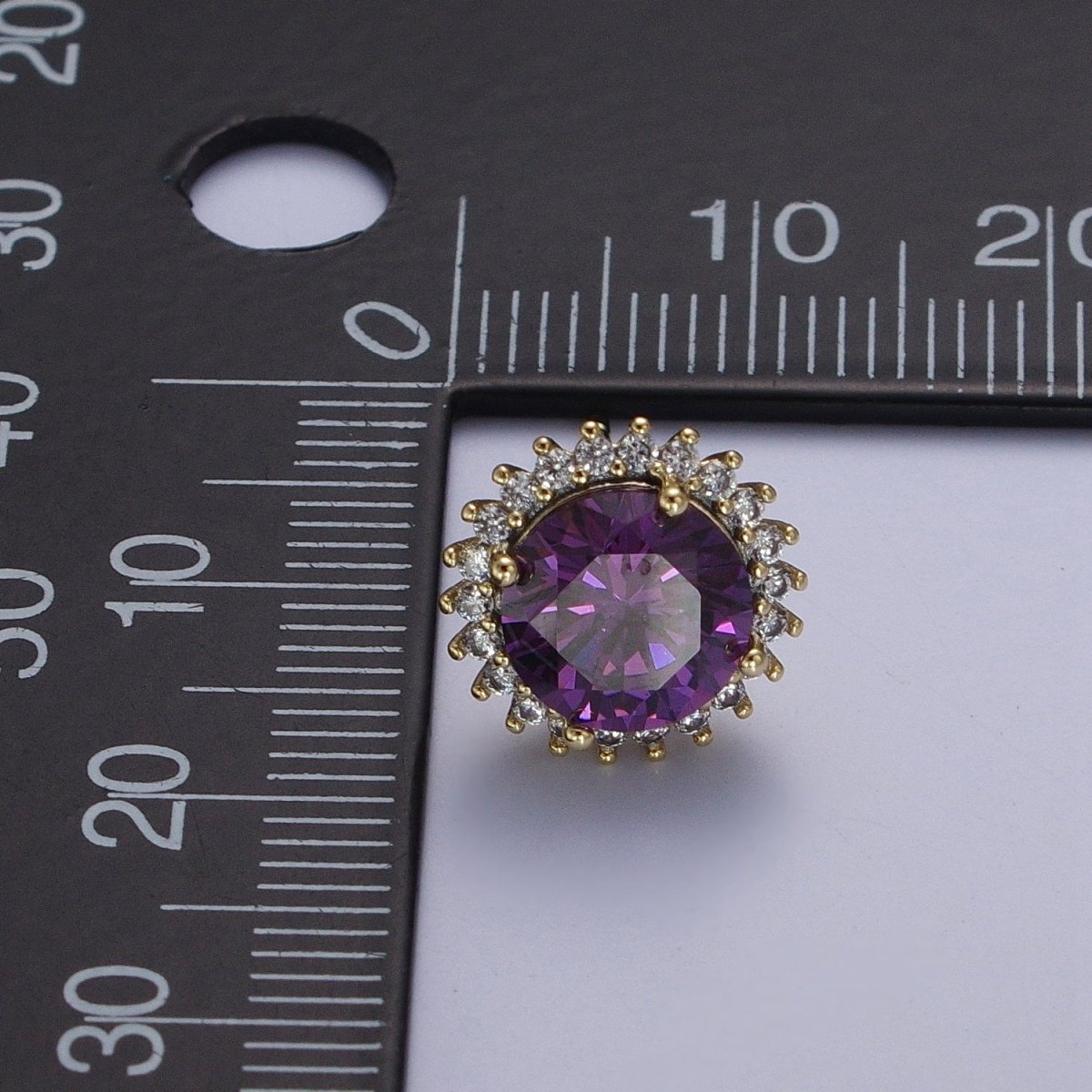 White Gold Filled Star Celestial Sunburst Sun Black Clear Purple Cubic Zirconia Silver Studs Earrings | AD-043 AD-044 AD-045