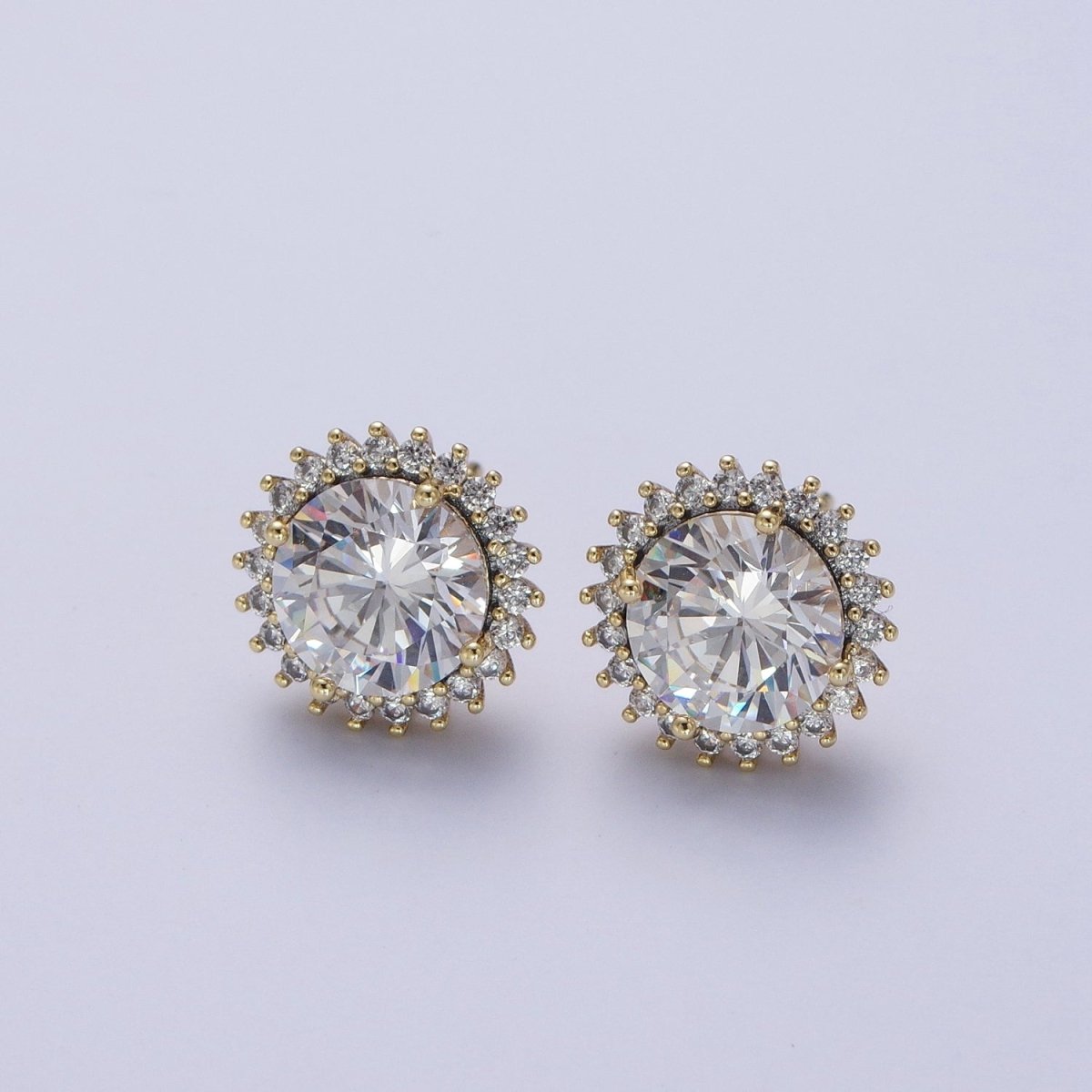 White Gold Filled Star Celestial Sunburst Sun Black Clear Purple Cubic Zirconia Silver Studs Earrings | AD-043 AD-044 AD-045