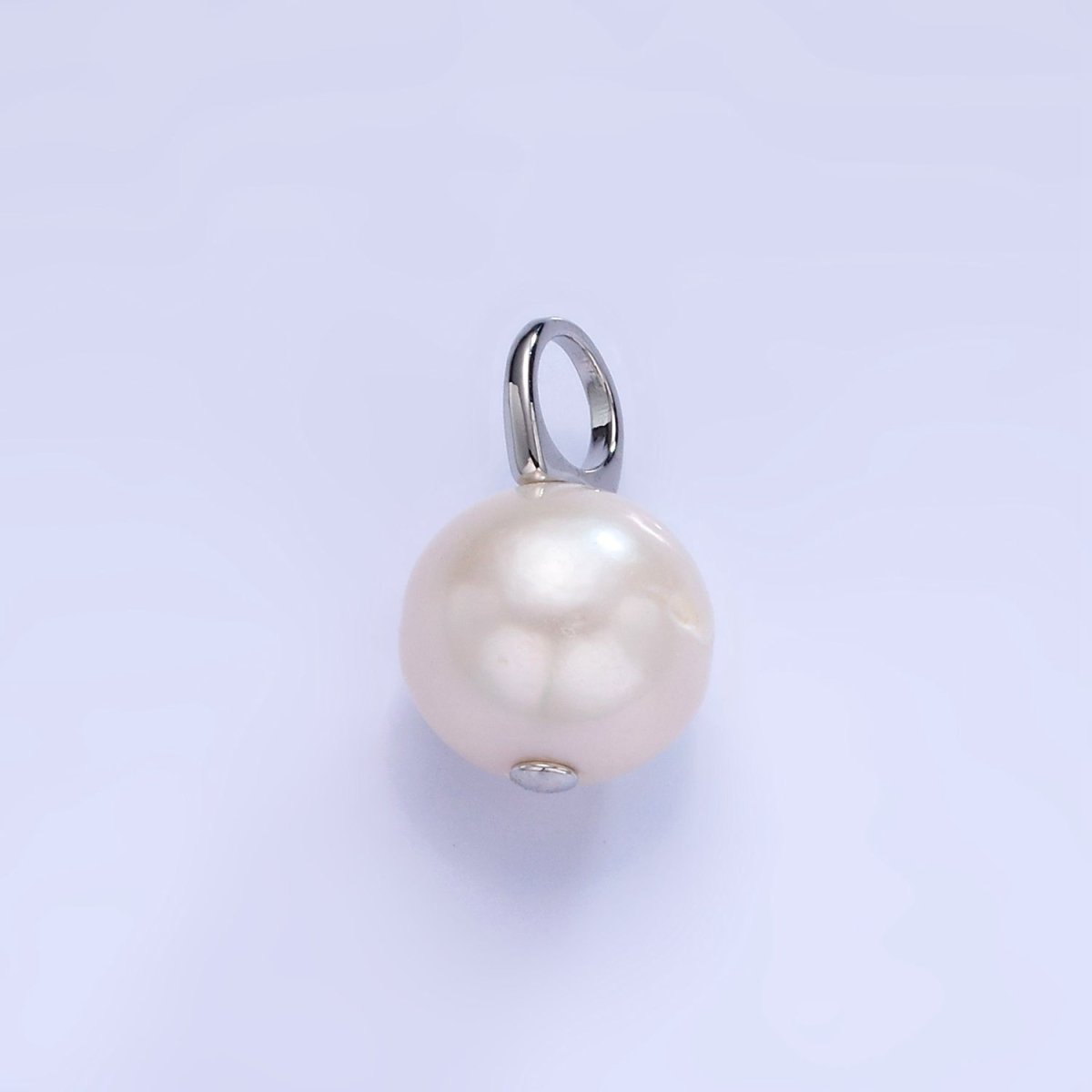 White Gold Filled White Freshwater Pearl Drop Pendant | P1714 - DLUXCA