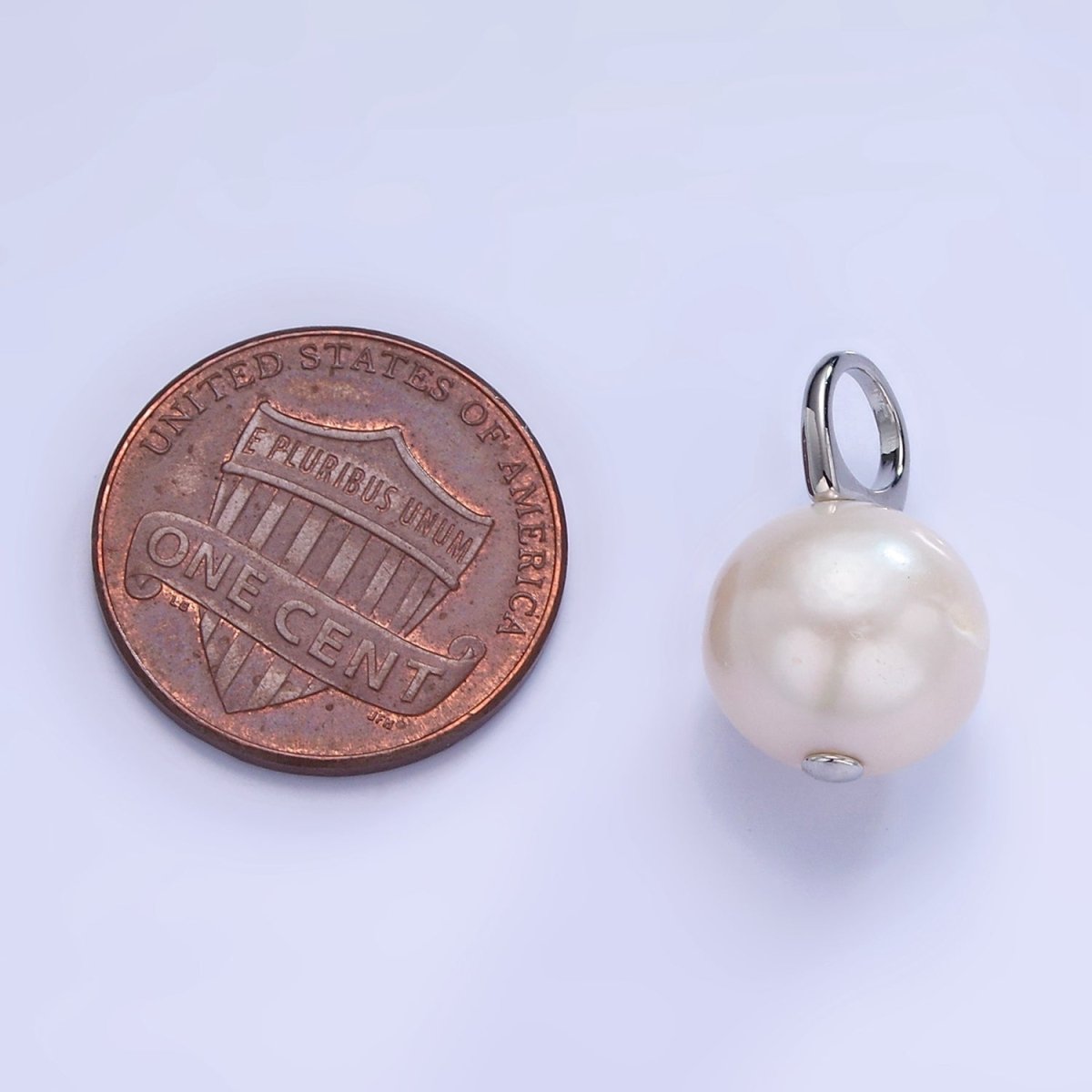 White Gold Filled White Freshwater Pearl Drop Pendant | P1714 - DLUXCA