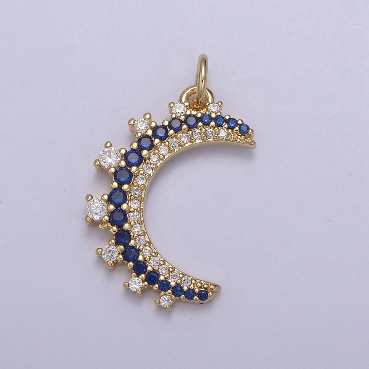 Wholesale 14k Gold Filled Crescent Moon Charm Micro Pave Half Moon Necklace Pendant CZ Moon Necklace Gold Celestial Jewelry N-783 - N-787