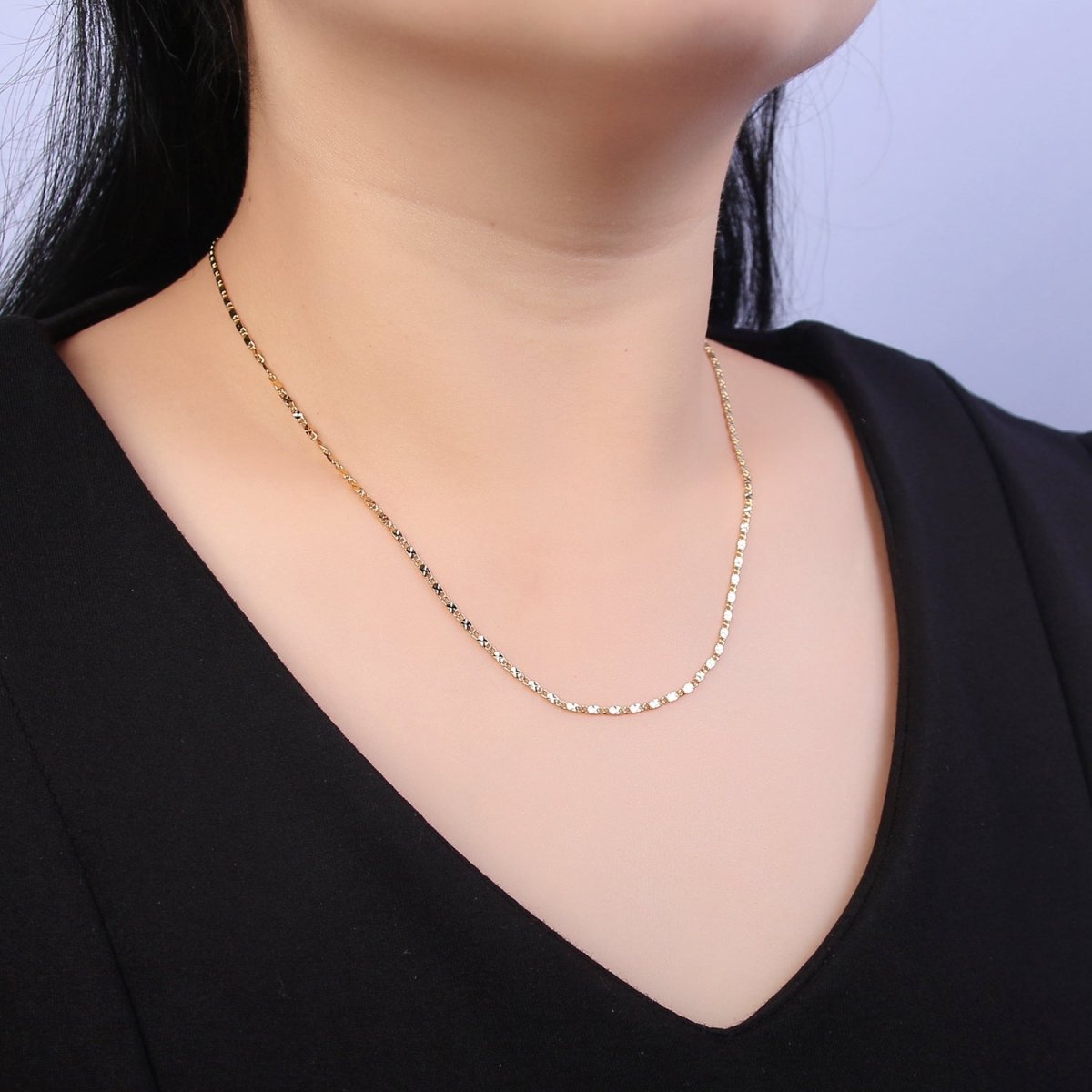 Wholesale Gold Chain Necklace, Fine Scroll Gold Chain, Simple Gold Necklace, Thin Plain Women's Necklace 18" 20" Women Chain | WA-682 WA-683 Clearance Pricing