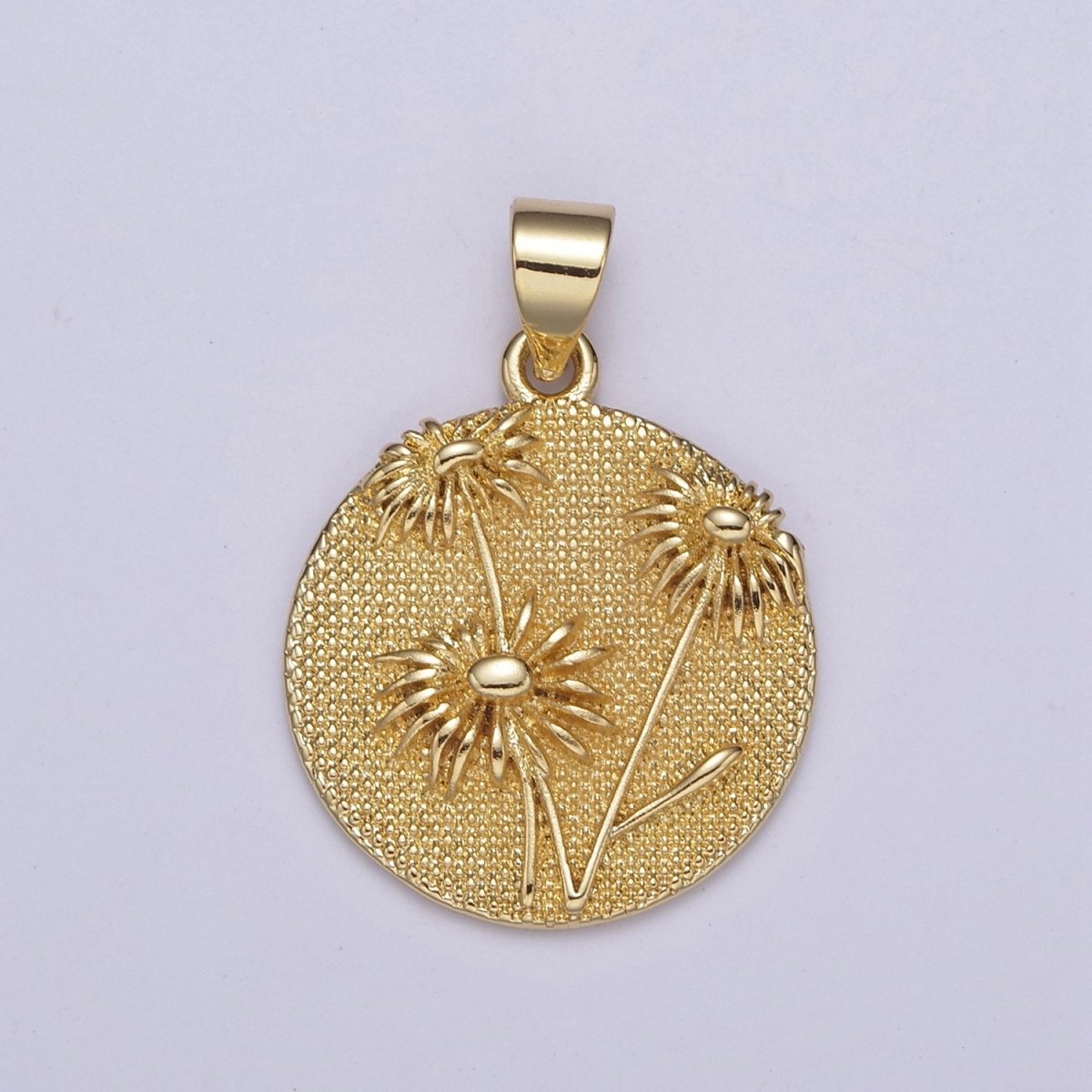 Wild Flower Collection Gold Rose Flower, Cotton Blossom, Sun Flower Dandelion Charm Medallion for Necklace Bracelet Supply H-070 H-079 H-087 H-093 H-095 H-099