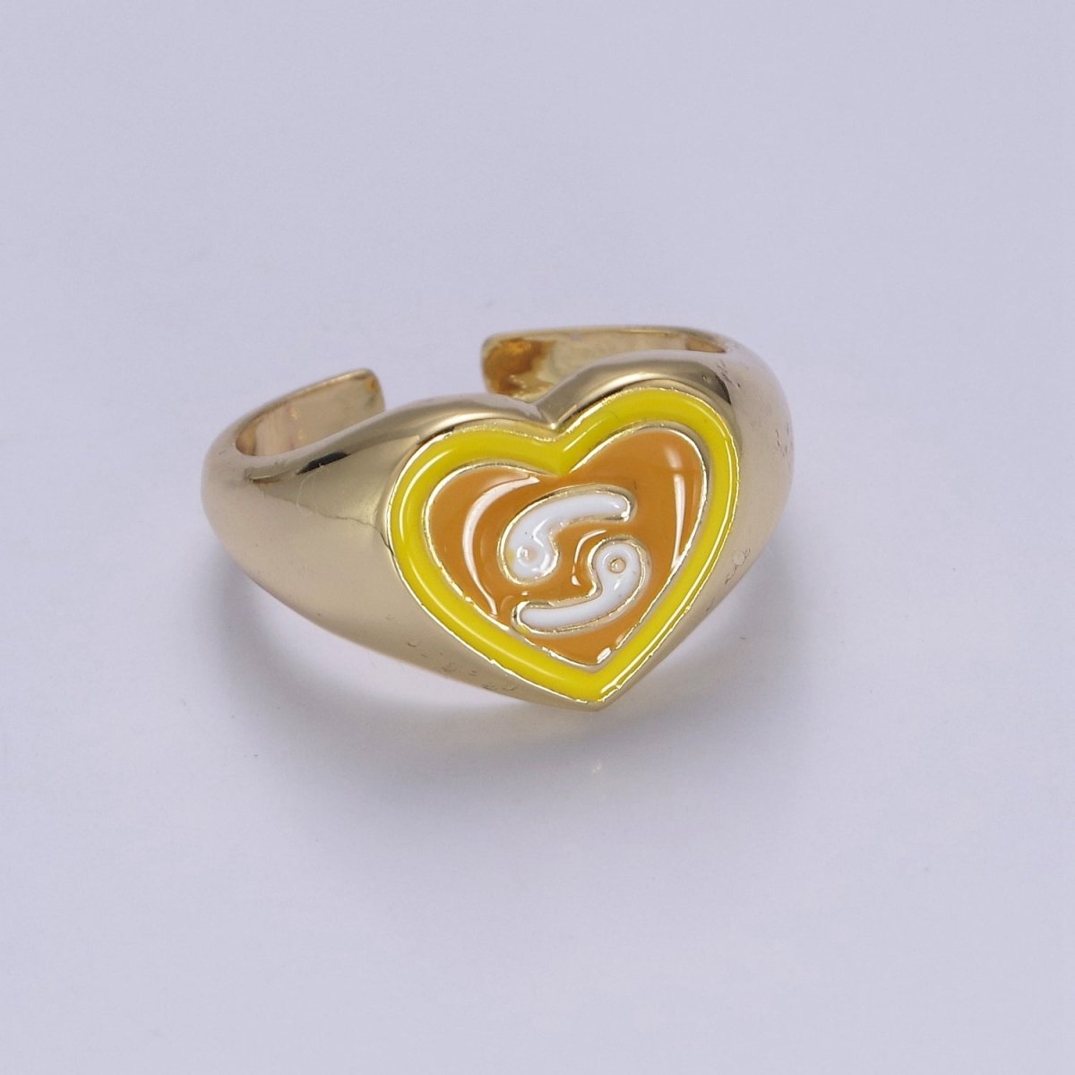 Y2K Signet Zodiac Ring Constellation Sign Enamel Gold Ring, Astrology Sign Horoscope Ring Birthday Personalized Fun Gift S-489-S-500