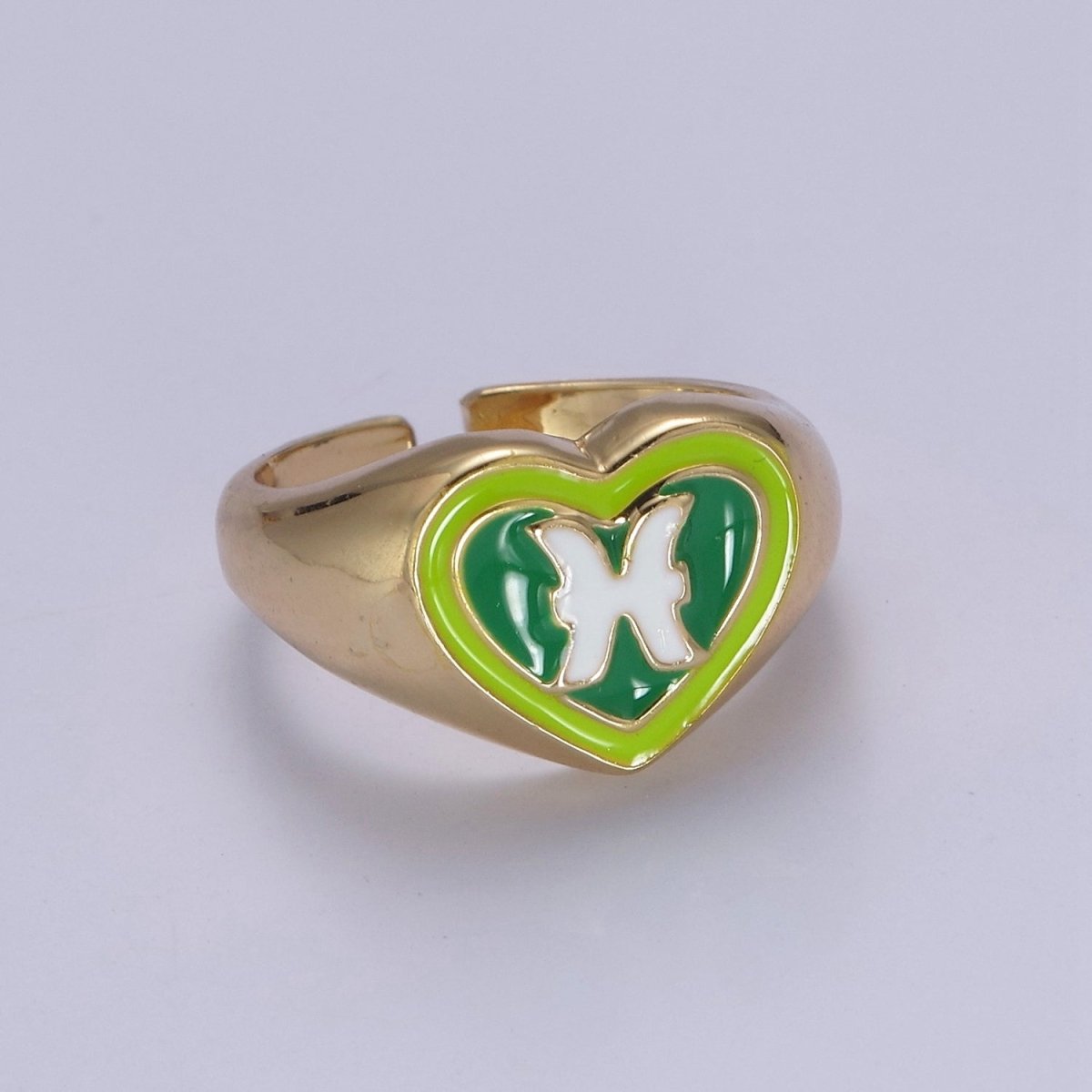 Y2K Signet Zodiac Ring Constellation Sign Enamel Gold Ring, Astrology Sign Horoscope Ring Birthday Personalized Fun Gift S-489-S-500