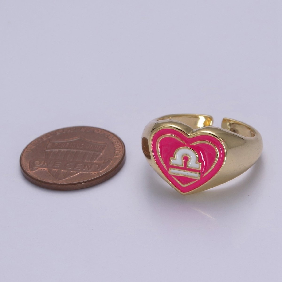 Y2K Signet Zodiac Ring Constellation Sign Enamel Gold Ring, Astrology Sign Horoscope Ring Birthday Personalized Fun Gift S-489-S-500