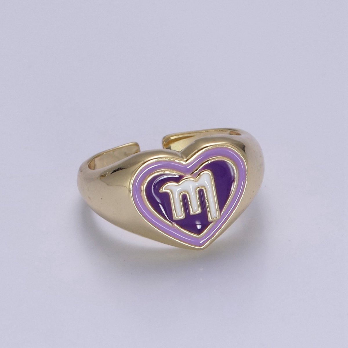 Y2K Signet Zodiac Ring Constellation Sign Enamel Gold Ring, Astrology Sign Horoscope Ring Birthday Personalized Fun Gift S-489-S-500