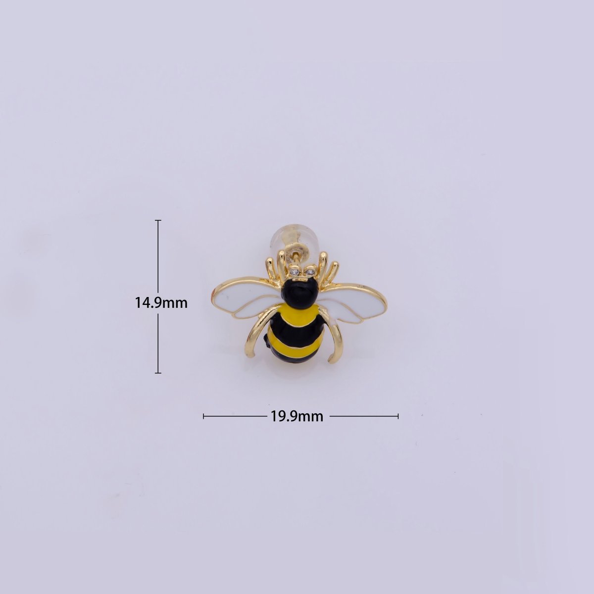 Yellow bee stud earring, cute dainty gold bee stud earring Everyday Wear for woman girl T-205