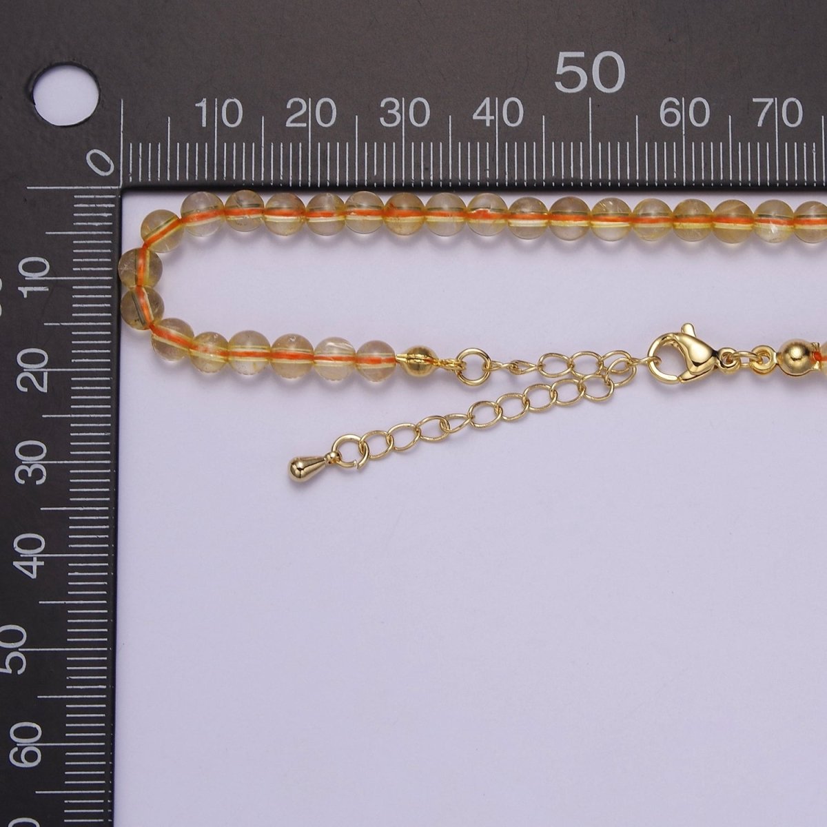 Yellow Quartz Bead Necklace for Layering Jewelry | WA-877 Clearance Pricing - DLUXCA