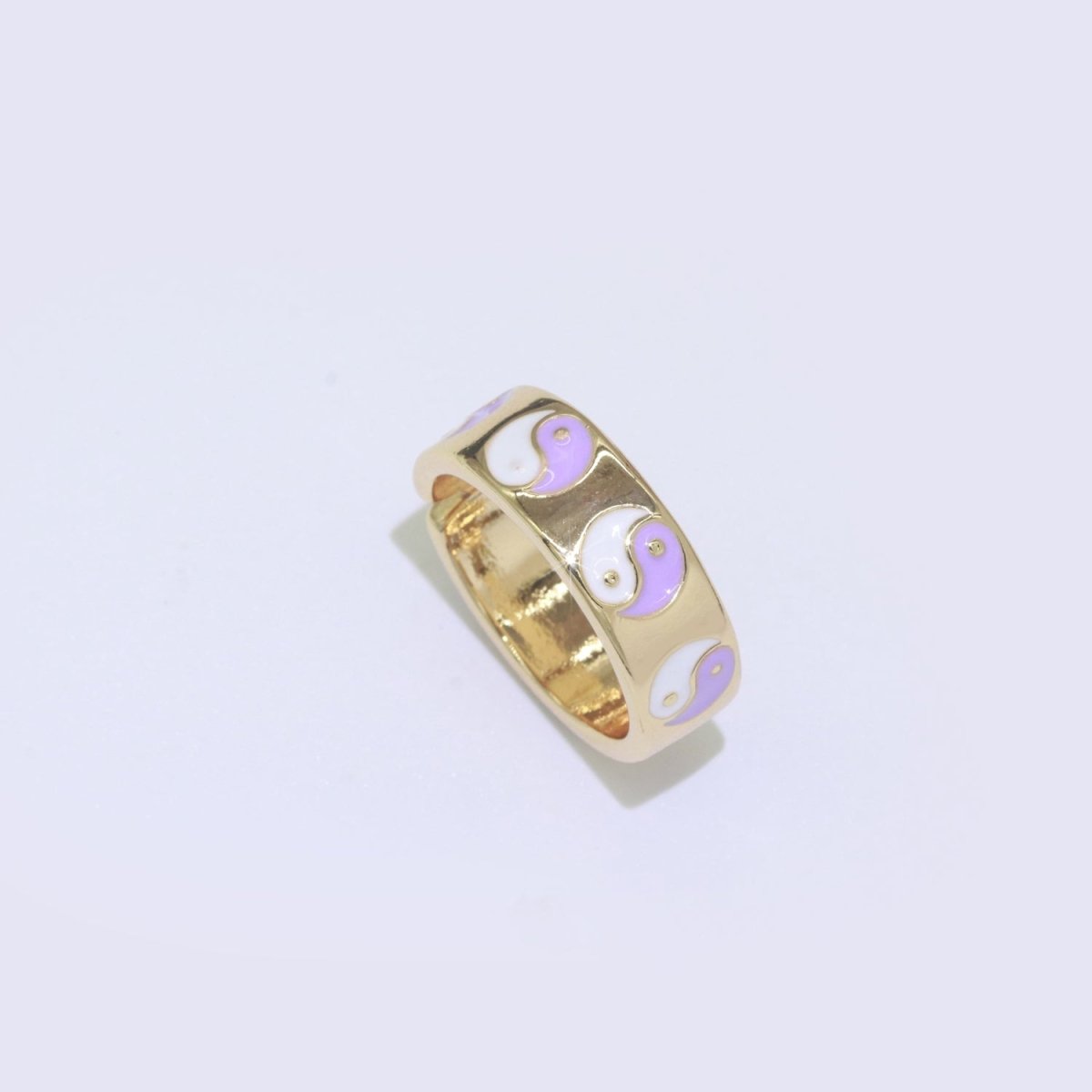 Yin Yang Ring, Dainty Enamel Ring, Adjustable Ring, Minimalist YinYang Ring, Minimalist Ring, Gold Open Ring, Dainty Pastel Ring Jewelry R-485 ~ R-487 O-431 ~ O-434