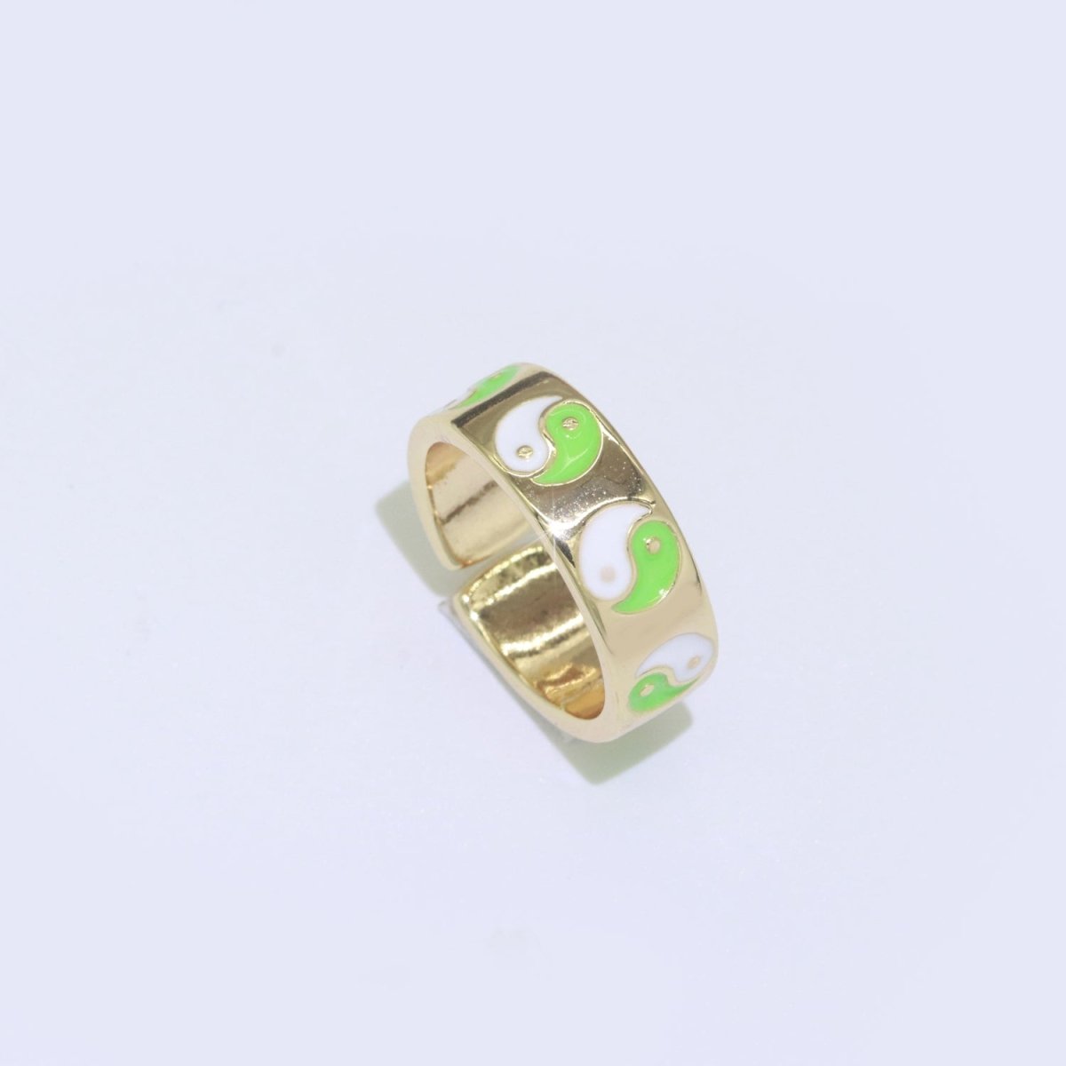Yin Yang Ring, Dainty Enamel Ring, Adjustable Ring, Minimalist YinYang Ring, Minimalist Ring, Gold Open Ring, Dainty Pastel Ring Jewelry R-485 ~ R-487 O-431 ~ O-434