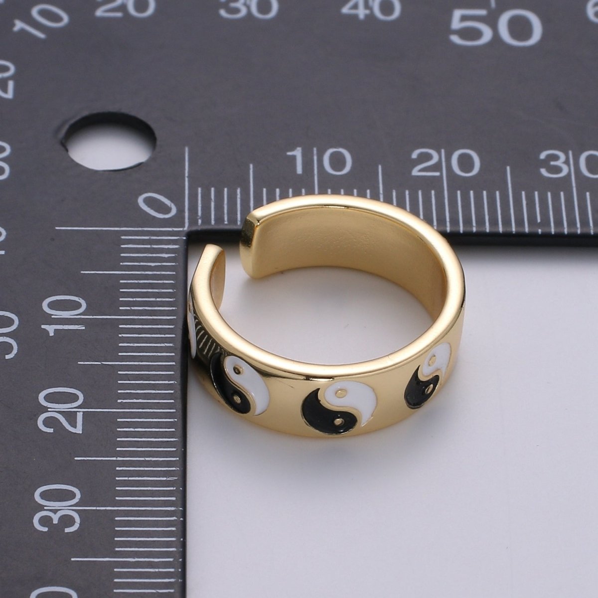 Yin Yang Ring, Dainty Enamel Ring, Adjustable Ring, Minimalist YinYang Ring, Minimalist Ring, Gold Open Ring, Dainty Pastel Ring Jewelry R-485 ~ R-487 O-431 ~ O-434