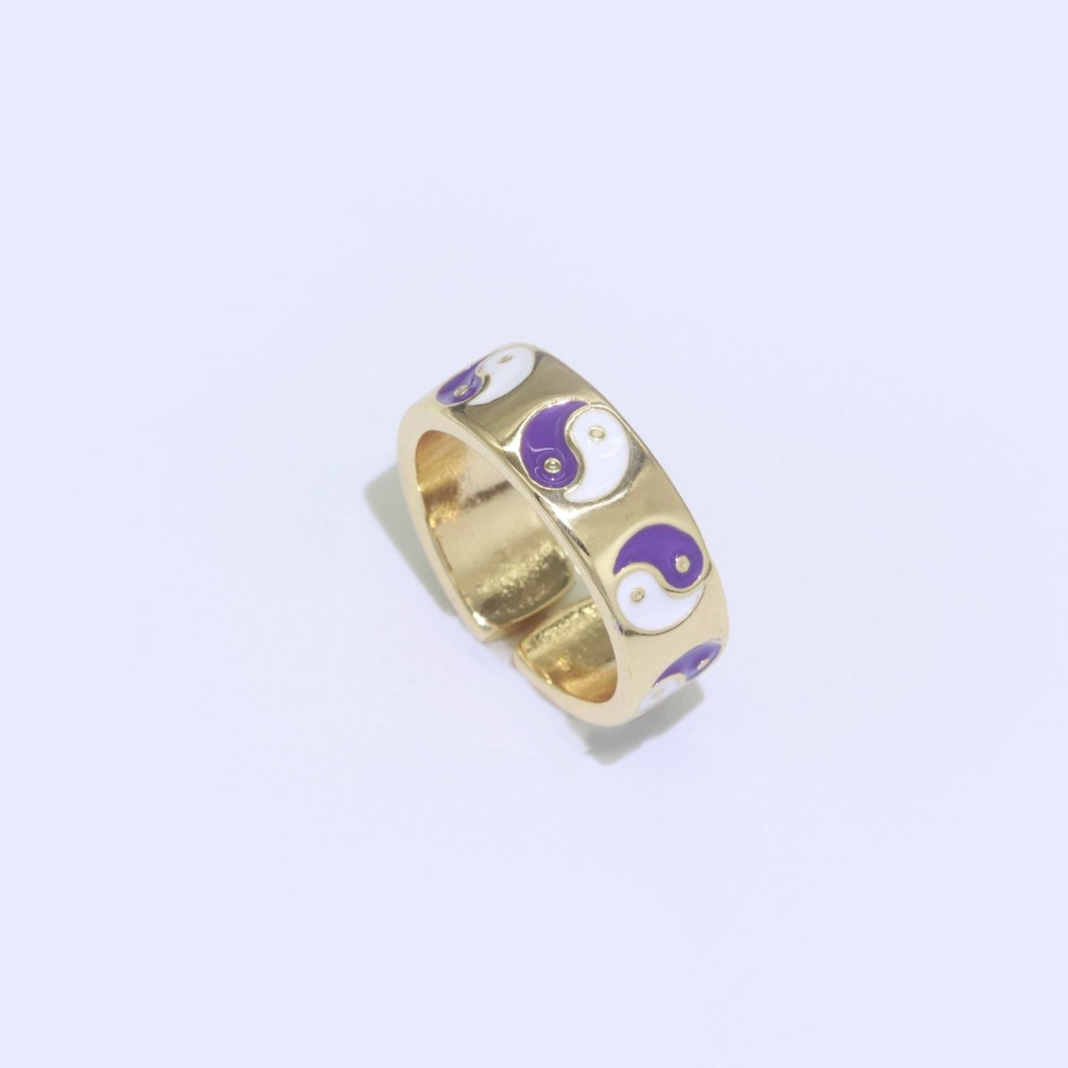 Yin Yang Ring, Dainty Enamel Ring, Adjustable Ring, Minimalist YinYang Ring, Minimalist Ring, Gold Open Ring, Dainty Pastel Ring Jewelry R-485 ~ R-487 O-431 ~ O-434