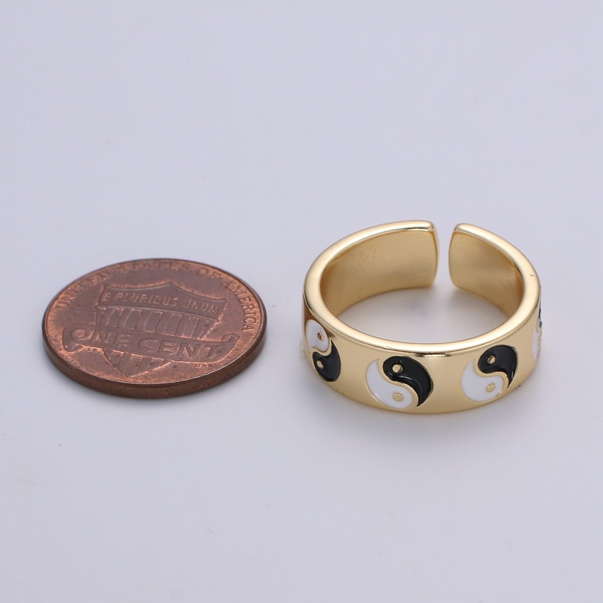 Yin Yang Ring, Dainty Enamel Ring, Adjustable Ring, Minimalist YinYang Ring, Minimalist Ring, Gold Open Ring, Dainty Pastel Ring Jewelry R-485 ~ R-487 O-431 ~ O-434