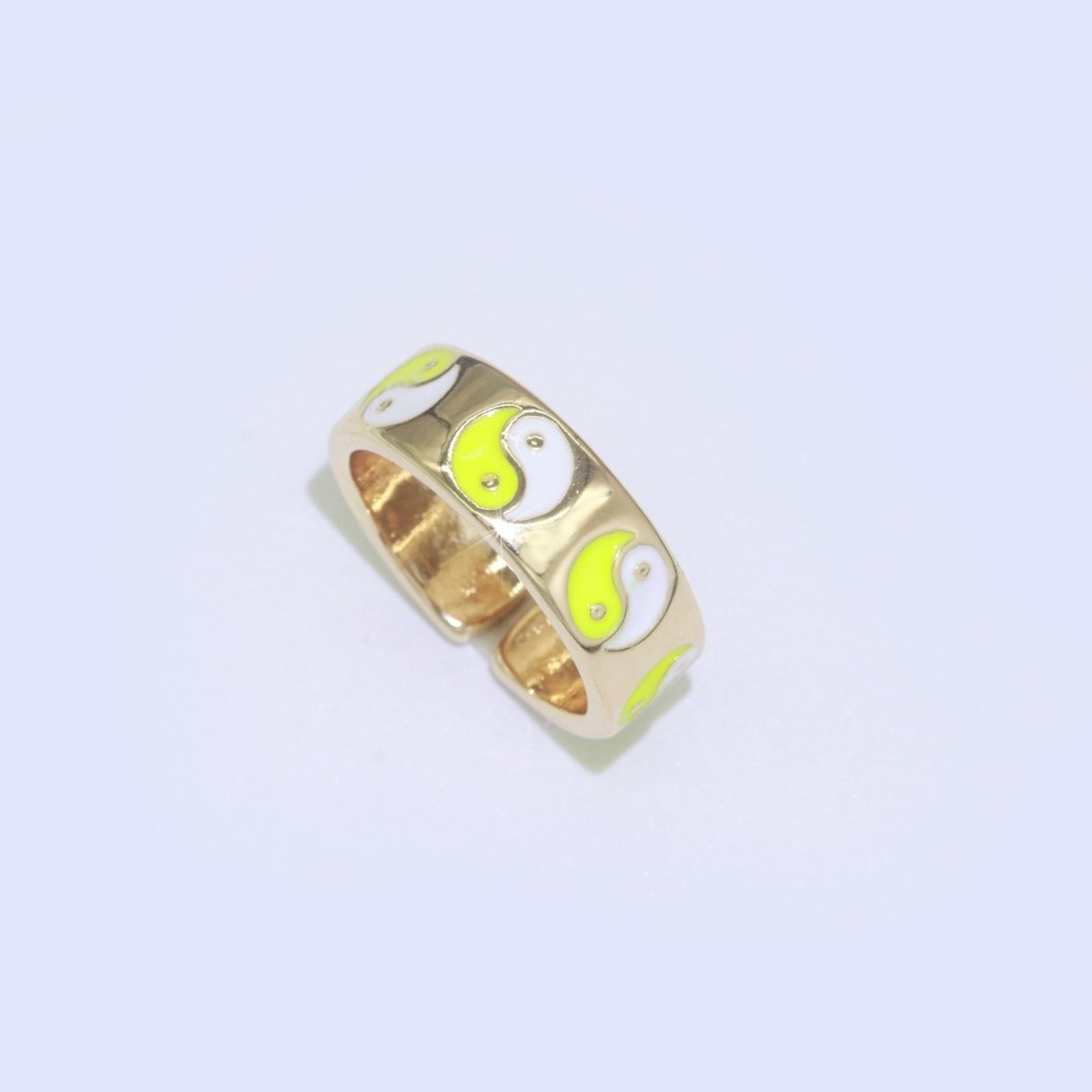 Yin Yang Ring, Dainty Enamel Ring, Adjustable Ring, Minimalist YinYang Ring, Minimalist Ring, Gold Open Ring, Dainty Pastel Ring Jewelry R-485 ~ R-487 O-431 ~ O-434