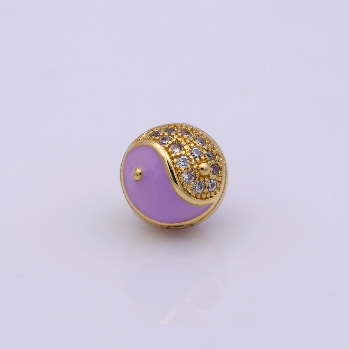 Yin Yang Spacer Bead Enamel Yin and Yang Beads Charms, Cubic Zirconia Jewelry for Bracelet Making B-658 to B-662